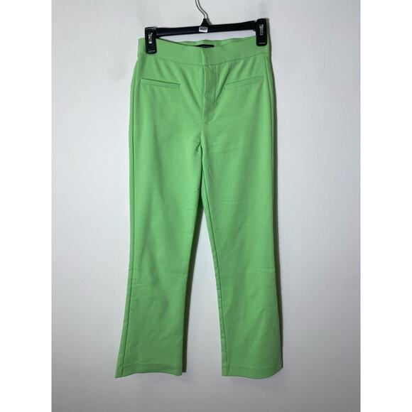Zara Pants - Zara Lime Green Straight Leg Cropped Pants Sz XS